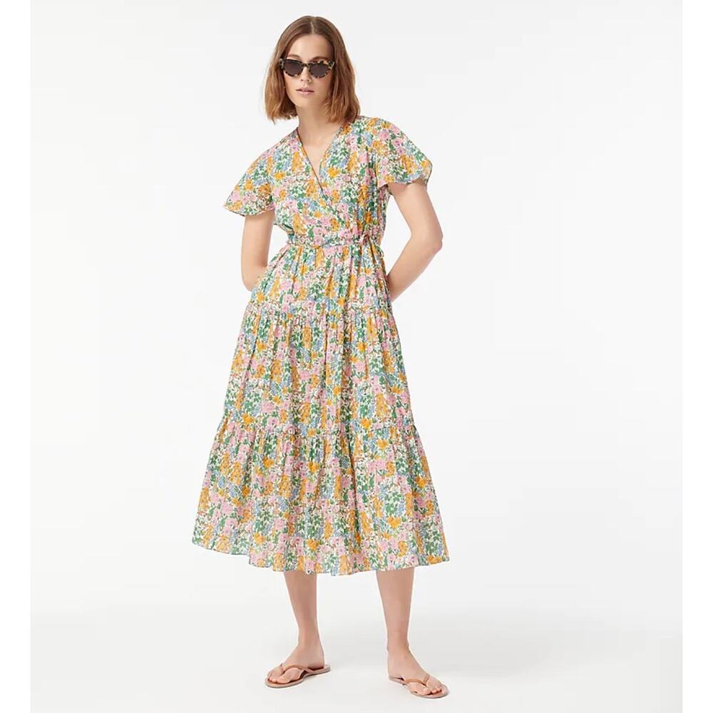 J.Crew x Liberty London Floral Wrap Maxi Dress Liberty Fabric Size 2